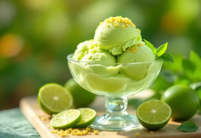 Glace citron vert-gingembre sans sorbetière Cette glace piquante me réveille à chaque bouchée.jpg
